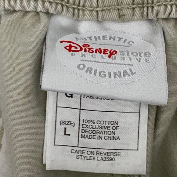 Mickey Mouse Disney Store Cargo Shorts Mens Large Beige Elastic Waist - Picture 7 of 10